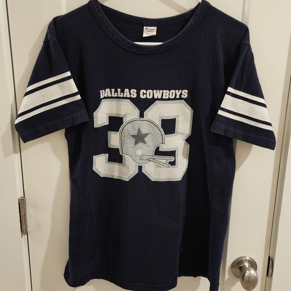 Vintage 80 Champion Dallas Cowboys T-Shirt - #33 Tony Dorsett - Youth Size Large